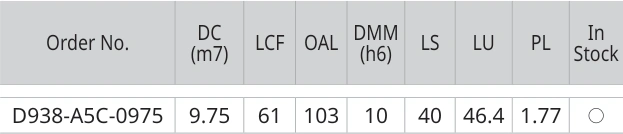 Only the row for D938-A5C-0975, with its original headers