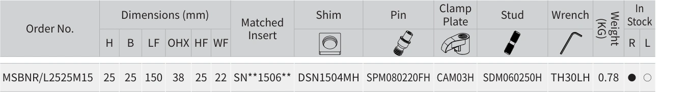 仅显示 MSBNR/L2525M15 所在行及原始表头